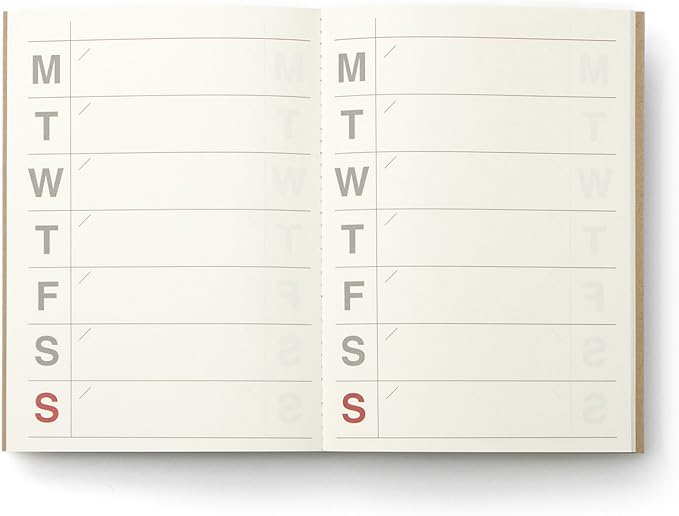 JSTORY Medium Weekly Planner Lays Flat Undated Year Round Flexible Cover One Size Kraft