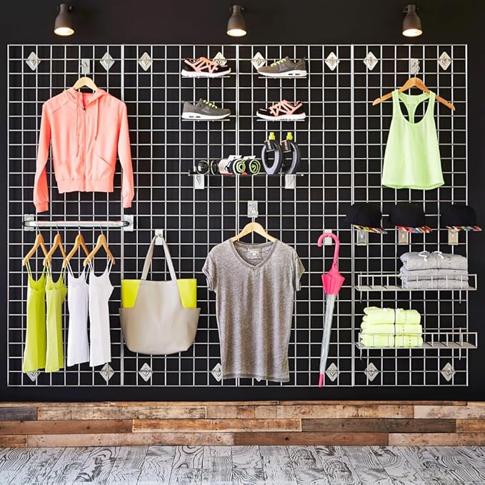 Heavy Duty Grid Wall Commercial Grade Gridwall Panels – Grid Panel for Any Retail Display Wall Grid 2' Width x 5' Height, Black (Pack of 4)