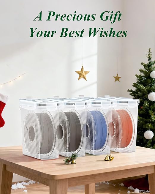 YOOPAI Filament Storage Box - 4 Pack Filaments Container for 3D Printing Filaments Sealing and Protection - Portable Filament Storage with Desiccant&Label ,Water-Proof and Dust-Proof 4.0L(9.03*8*3)