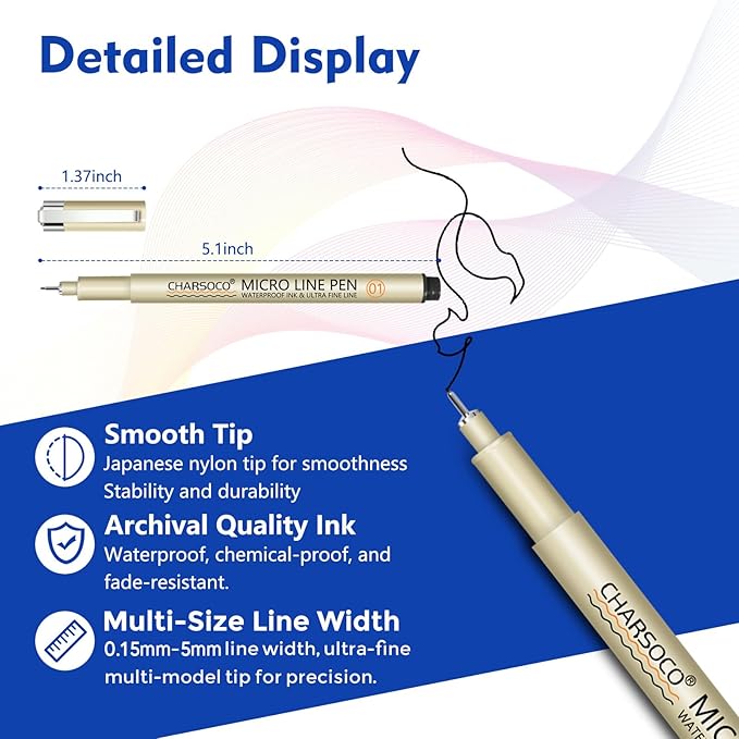 Arts Sign Brush Pen, Felt Tip Water Based Ink with 36 Colors, for Journaling, Lettering, Calligraphy, Technical Drawing and Scrapbooking