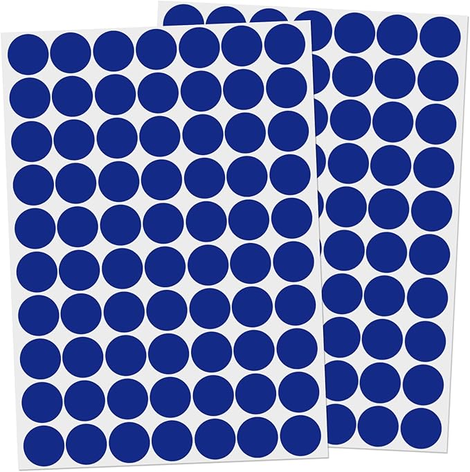 1400 Pcs Blue Dot Stickers 3/4" Round Color Coding Label Circle Stickers Colored Dots for Office,Classroom,Papers Etc