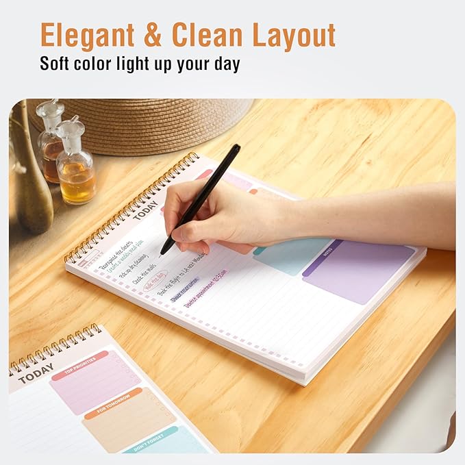 Forvencer To Do List Notepad with 52 Sheets (8.5 x11), To Do List Notebook for Work, Undated Daily Planner Organizer for Tasks Checklist & Goal Planning, To Do List Perfect for Office, School
