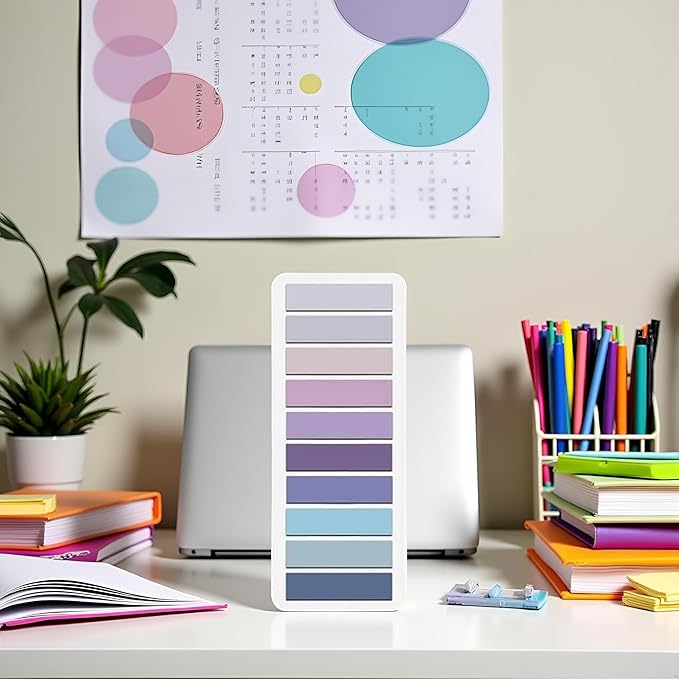 200 Pcs Sticky Index Tabs Small Sticky Notes Book Tabs,Tabs for Notebooks, Page Markers Notes Tabs Writable and Book Flags Tabs Post It Tabs Strip Index Tabs for Page Marking Classify File (Purple)