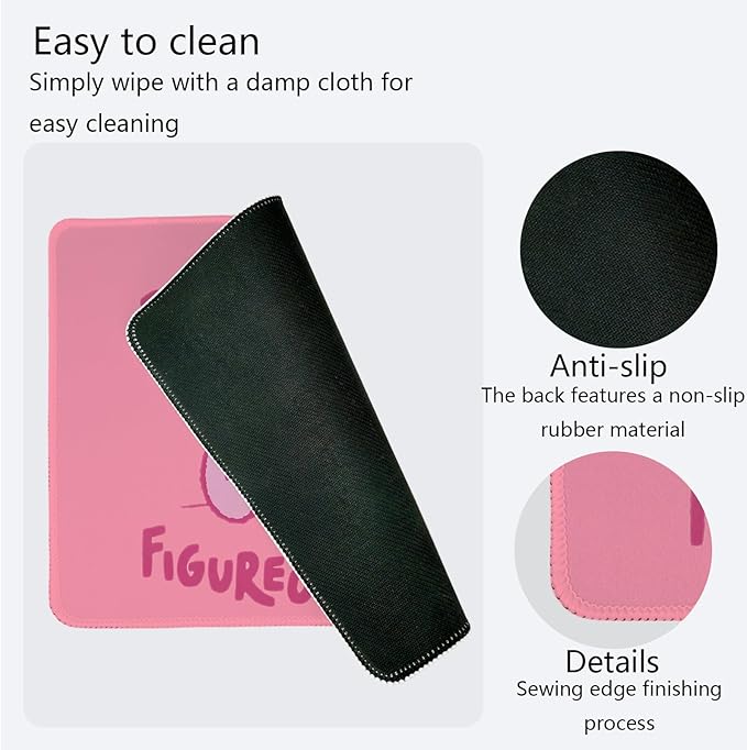 Pink Cute Dog Mouse Pad,Positive Affirmations Mouse Pads,Kawaii Motivational Desk Mat for Home Office Dorm Desktop Decor,Dog Lover Gift,Everything is Figureoutable,10.2x8.3 Inch