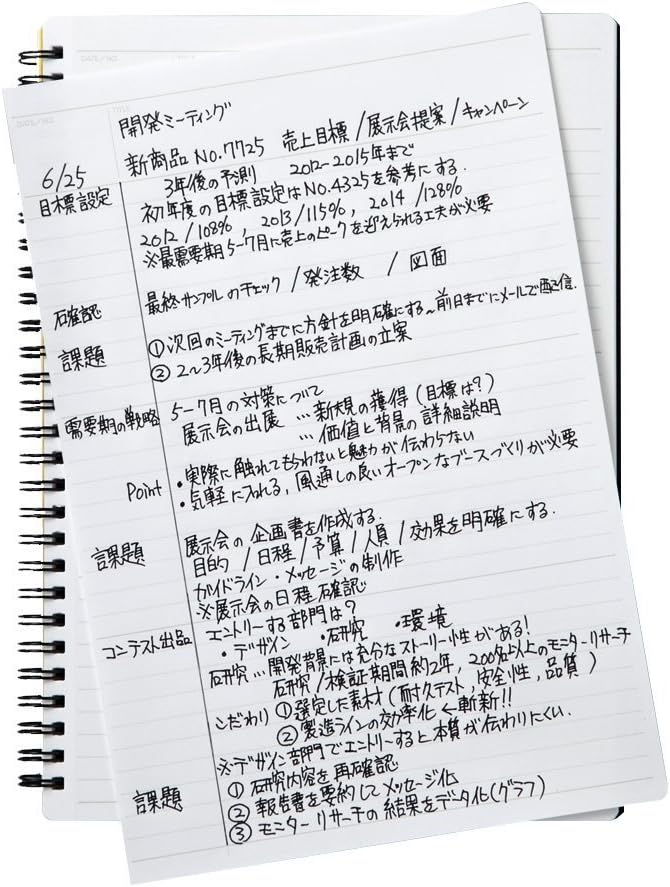 Maruman MNEMOSYNE Notebook 9.92 x 7.05 Inches (B5), 7mm ruled 30-line, 80 Sheets (N194A), Black