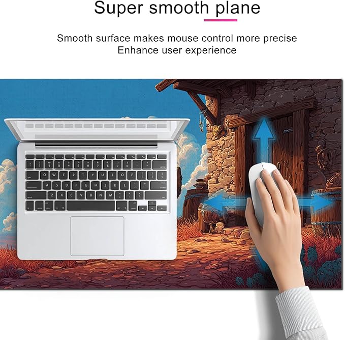 Large Mouse Pad Gaming Mousepad 31.5 x 11.8 Inch Keyboard Desktop Mat Diatomite XL Mouse Pad for Home and Office Desk Accessories with Western Desert Cabin Landscape Artwork Diatomite
