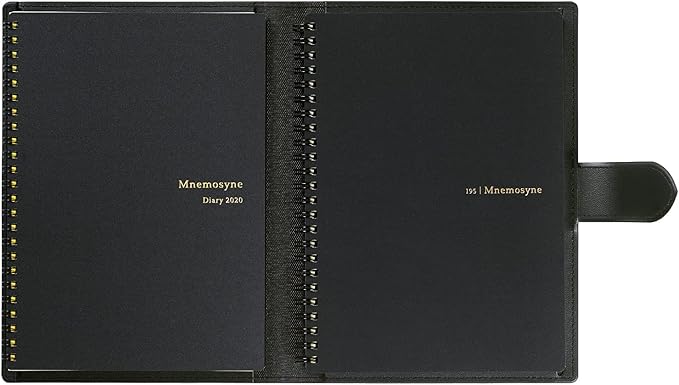 Maruman MNEMOSYNE Monthly Diary Planner 2022 (MND283-22) + Bonus 2023 Refill (MND283-23) + Notebook N195A with a stylish & durable Black PVC Cover, 1 ea (MNDN-22+23-05)