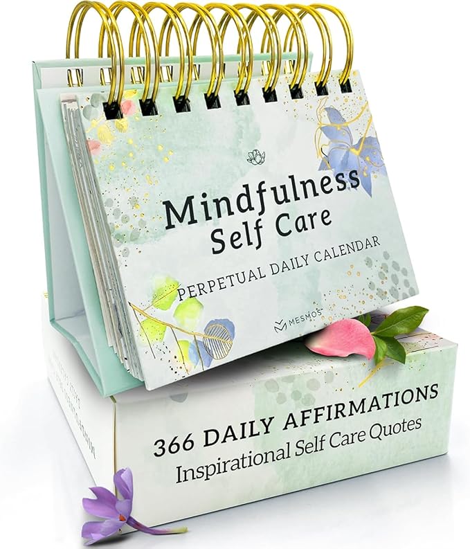 MESMOS Inspirational Gifts for Women, Teacher Appreciation Gifts for Women, Perpetual Calendar with 366 Daily Affirmations, Mindfulness Self Care Gifts, Cute Office Desk Accessories, Office Decoration