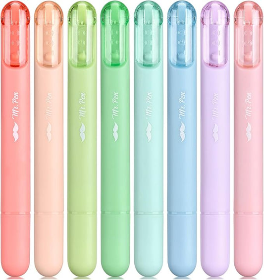 Mr. Pen Aesthetic Highlighters - 8 Pack, Chisel Tip, Pastel & Assorted Colors, Cute Highlighters for School