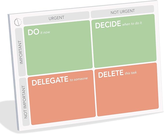Large Eisenhower Matrix Sticky Notes, 50 pages, 8x6” by DAILY RITMO