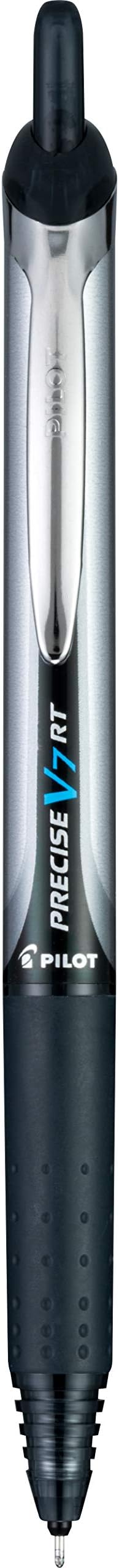 Pilot Precise V7 RT Refillable & Retractable Liquid Ink Rollerball Pens, Black Ink Pens, Fine Point (0.7 mm), 6-Pack - Ideal for School, Journaling, and Office Writing
