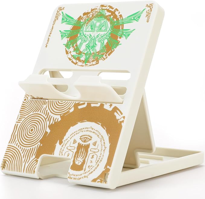 Tscope Cute Switch Stand for Nintendo, for Tears of The Kingdom Holder Bracket, Adjustable Foldable Portable Compact Playstand for Switch / 2 / Lite/OLED (White Tears)