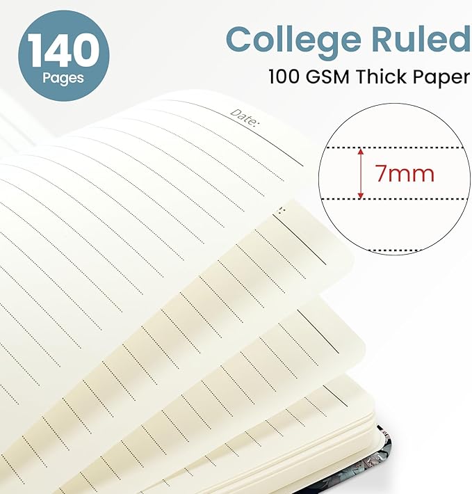 Lined Spiral Journal for Women, A5 Hardcover Cute Notebook for Work & Note Taking, Aesthetic Pretty Journal for Writing, 140 Pages, 6"x8", Twilight Serenade