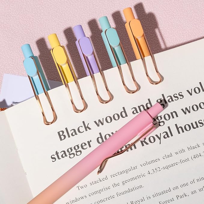 Gel Pens, 6 Pcs Smooth Writing No Bleed & Smear, Black Ink Cute Fine Point (0.5mm), Retractable Aesthetic Journaling School Office Supplies for Women & Men