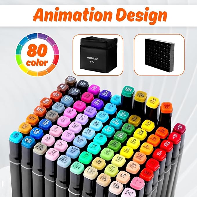120 Colors Alcohol Markers with Base, Permanent Dual Tip Art Markers for Adults Anime Coloring Sketch Illustrations Pefect for Gift- Refillable