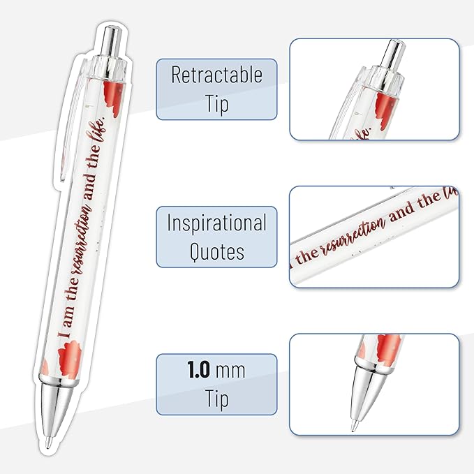 Mr. Pen- Christian Pen Set, 50 Pack, Black Ink, Opulent Blooms, Bible Verse Pens Ballpoint Bulk