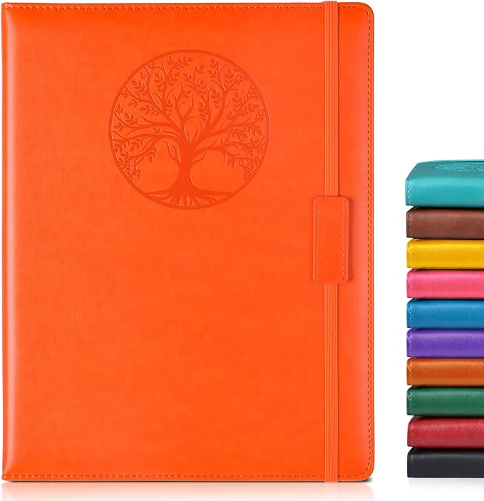 Lined Journal Notebook for Women Men,256 Pages A4 Large Hardcover Leather Journals for Writing,Travel,Business,Work,School,College Ruled Notebooks for Note Taking, Diary Notepad 8.6"×11"