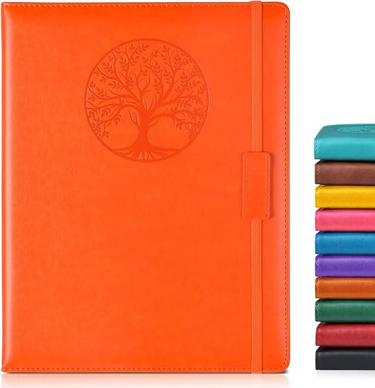 Lined Journal Notebook for Women Men,256 Pages A4 Large Hardcover Leather Journals for Writing,Travel,Business,Work,School,College Ruled Notebooks for Note Taking, Diary Notepad 8.6"×11"