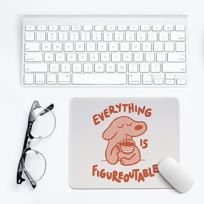 Cute Dog Mouse Pad,Positive Affirmations Mouse Pads,Kawaii Motivational Desk Mat For Home Office Dorm Desktop Decor,Dog Lover Gift,Everything Is Figureoutable,10.2x8.2 Inch