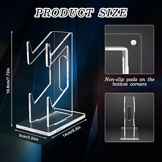 FYY Game Controller Holder 2 Tiers - Universal Dual Controller & Headphone Stand, Acrylic Clear Display Stand Compatible with Nintendo Switch, Xbox, PS5, PS4 - Desk Mounts