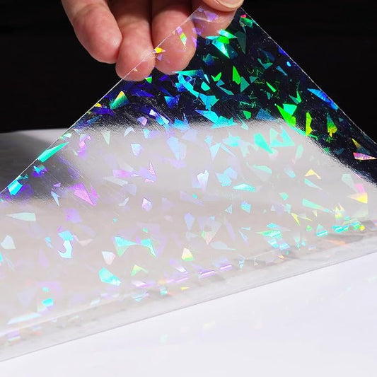 Livelynine Contact Paper Peel and Stick Clear Holographic Self Adhesive Laminating Sheets Waterproof for Stickers Papers Crafts Books Cabinets Drawers Kids Classroom Decorative Wallpaper 15.8x78.8