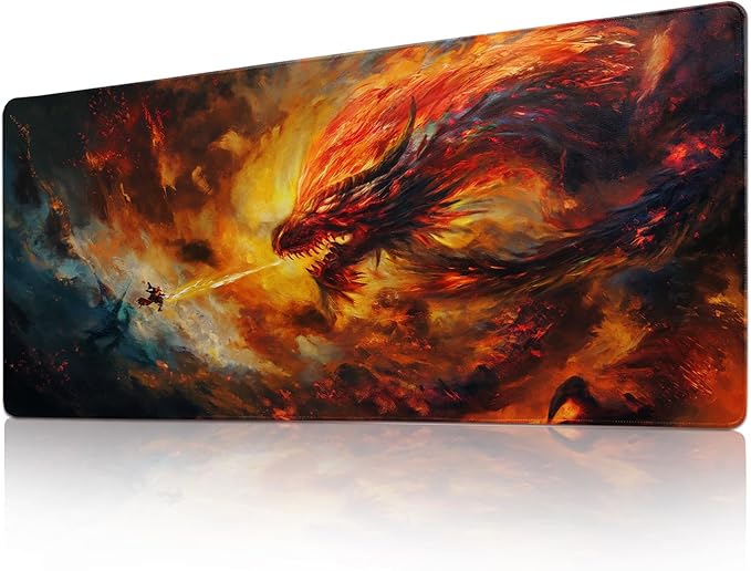 Gaming Mouse Pad Desk Pad XL Large Mouse Mat Keyboard Mat Office Desk Decor AccessoriesKeyboard Mat Office Desk Decor Accessories (Dragon Warrior)