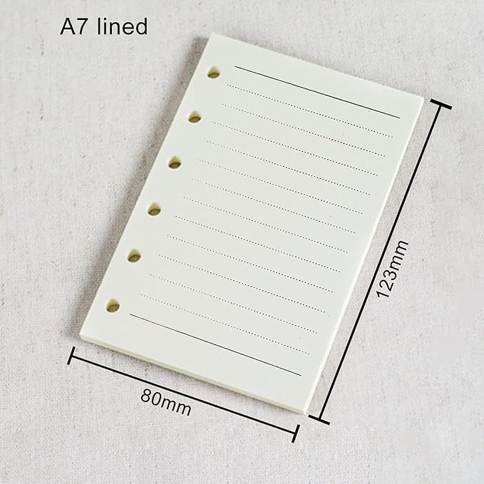 A7 Planner Refill, 3 Pack 135 Sheets/270 Pages, Planner Refill, Writing Paper, A7 Size, 6 Hole Binder Journal Notebook