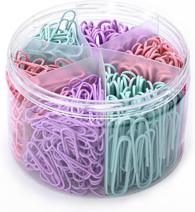 Macaron Colored Paper Clips,450 pcs Paper Clips Assorted Sizes, Large Small（1.1 inch & 2 inch） Paperclips, Paper Clip for Paperwork Office School and Personal Use