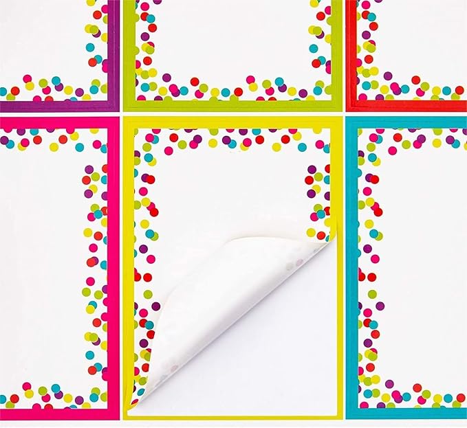 Bright Creations Name Tag Stickers for Classroom Supplies - 144 Labels, 3.5 x 2.5 in, Multicolor - Teacher Supplies & Student Name Tags for Desks & Labels for Classroom Bins