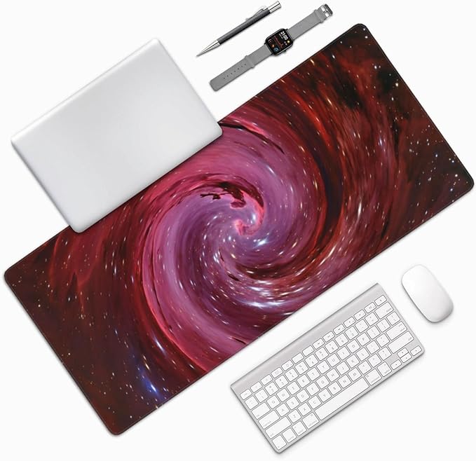Outer Space Galaxy Mouse Pads XXL Extended Mousepad with Stitched Edges Nebula Astronomy Theme Non-Slip Rubber Base Computer Keyboard Pad Desk Mat for Home Office Desk Decor, 35.4" X 15.7"