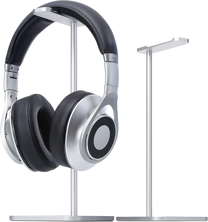 MHQJRH Aluminum Headphone Stand Headset Holder for Sennheiser, Sony, Bose, Beats,AKG, Razer Headphone Display Stand (Silver)