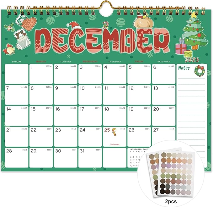 2026 Calendar - 18 Monthly Wall Calendar, July 2025 - December 2026, 8.5" x 11", Calendar 2026 with Twin-Wire Binding, Hanging Hook, Blocks and Julian Dates (2025-2026 Wall Calendar)