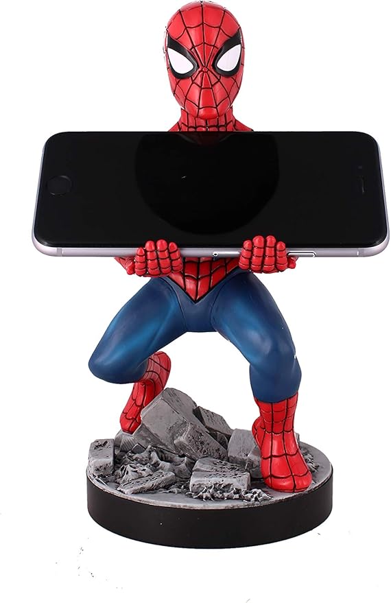 Exquisite Gaming: Marvel: The Amazing Spider-Man - Original Mobile Phone & Gaming Controller Holder, Device Stand, Cable Guys, Licensed Figure 8 Inch