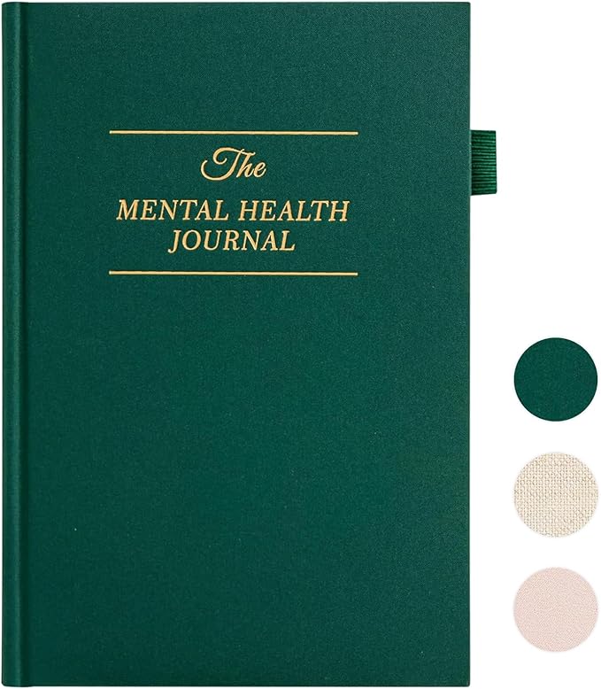 Mental Health Journal for Women and Men - Anxiety & Guided Journal with Mood & Habit Tracker - Take 5 Minuets Everyday - 91 Days Self Care Journal with Prompts, Green