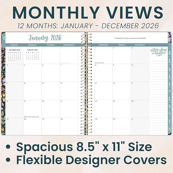bloom daily planners 2026 Planner (January to December) - 8.5” x 11” Weekly & Monthly Dated Agenda Organizer Book with Stickers & Tabs - Flexible Soft Cover - Be Kind