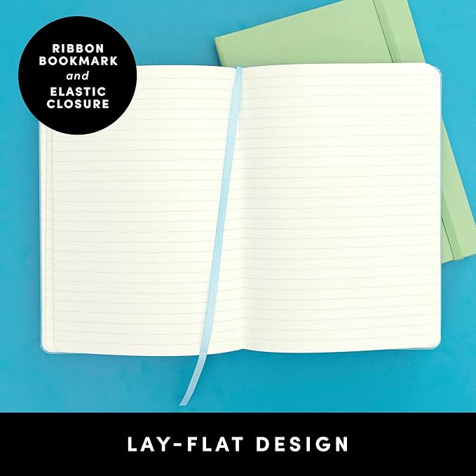 PAPERAGE Lined Journal Notebook, (Dark Green), 160 Pages, Medium 5.6 in x 8 in - 100 GSM Thick Paper – Hardcover Journaling Notebook for Work, School & Note Taking