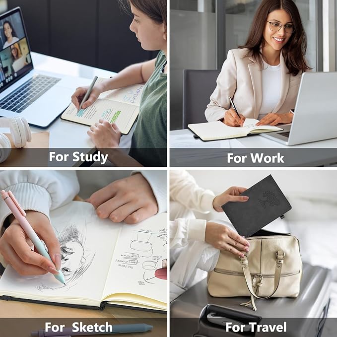 Graph Paper Notebook, 160 Pages Grid Journal for women & men, A5 Hardcover Leather Graphing Notebook for School, Work, Travel, Note Taking 5.9”x8.5” (Navy)