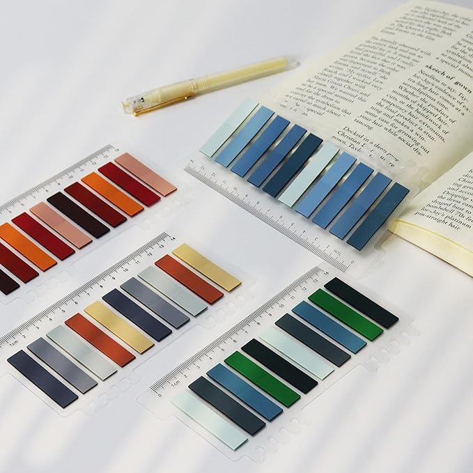MultiBey 1200 Pcs Transparent Sticky Tabs, Cool Colored Page Markers, Writable & Repositionable Book Tabs for Notes, Office, Study Supplies