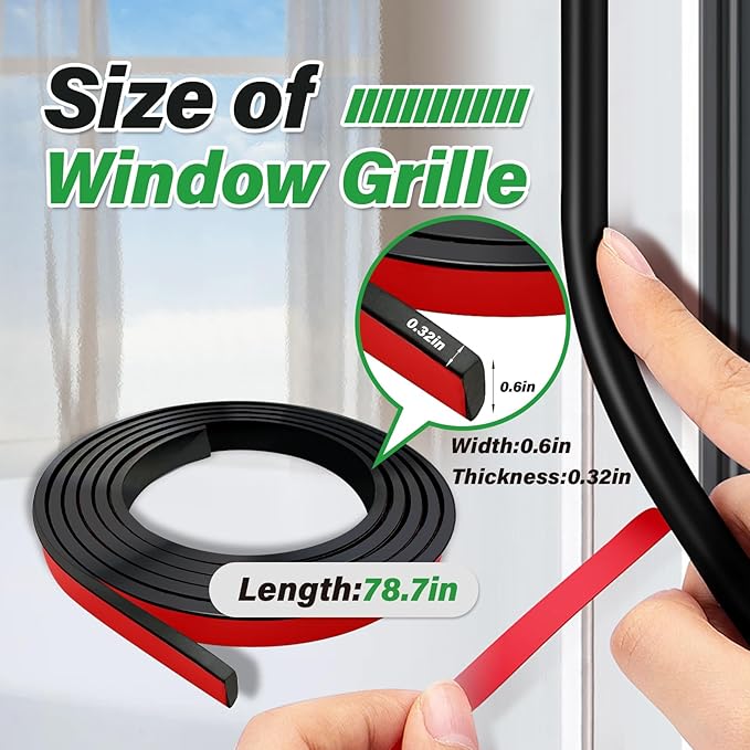 5 PCS Window Grid Kit, 32.8ft Peel and Stick Window Grids, DIY Window Grille Inserts Grid Kit, Cuttable Wall Trim Molding Door Frames (Black)