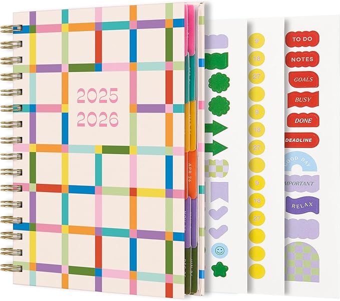 And Per Se Student Planner 2025-2026, Academic Planner July 2025 - June 2026, 8.5" × 6.2", Weekly & Monthly Lesson Plan for Students with Colorful Tabs & Stickers (Color Grid)