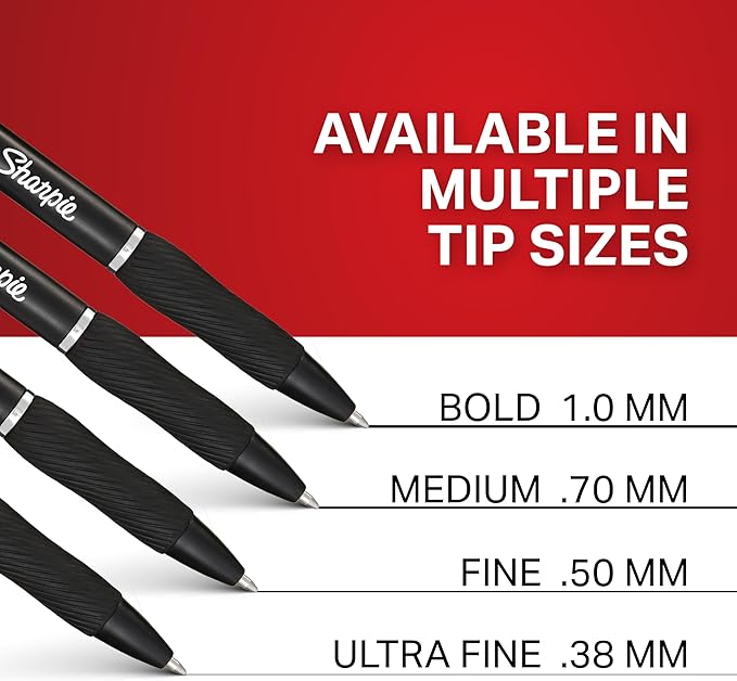 Sharpie S-Gel Gel Pens Ultra Fine Point (0.38mm) Black 4 Count