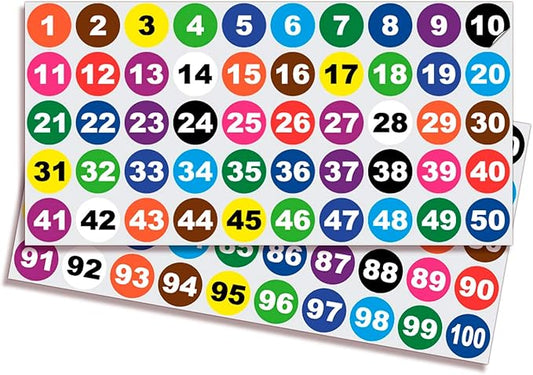 iSYFIX Multicolor Consecutive Number Stickers – 1 to 100, 1-inch, 1 set – Vinyl Self Adhesive Premium Decal, Ideal for Inventory, Storage, Organizing, Boxes, Toolbox, Lockers & More, Indoor/Outdoor