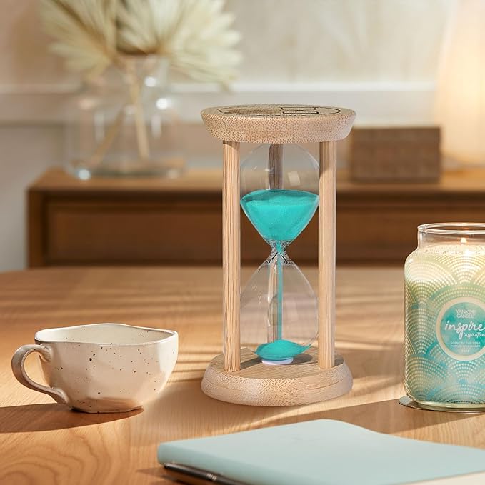 SuLiao Wooden Sand Timer 2 Minute Hourglass, Beech Green Sand Clock, Small Watch 2 Min Timer, Reloj De Arenai, Hour Glass Sandglass for Home, Office, Decorative, Game, Classroom