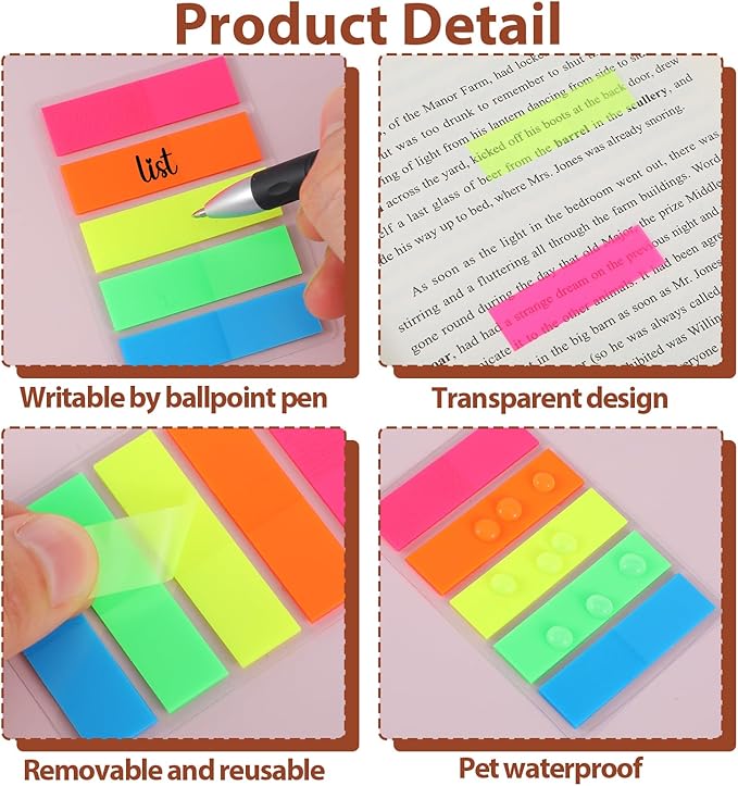 1500 Pcs Sticky Notes, Small Sticky Notes Self-Stick Note Pads Colored Stickers Colored Labels Tabs Bright Colors Rectangular Index Tabs for Books Page Markers