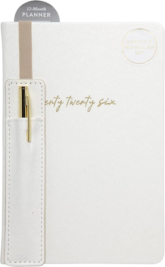 WORLD TRAVELER 2026 Planner - Weekly and Monthly Planner - 6x8 Planning Notebook & Calendar Agenda with Pen, White/Ivory
