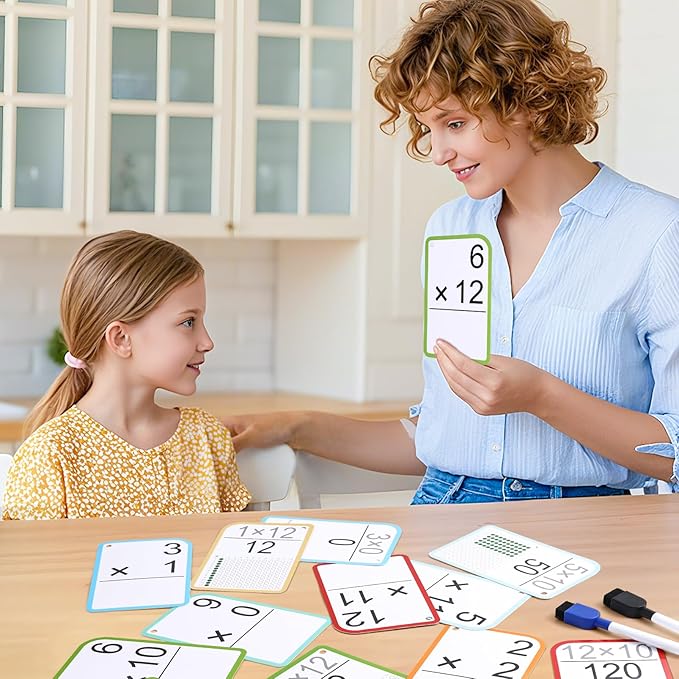 Multiplication Flash Cards 3rd Grade Math Flash Cards 2nd Grade, Fun Math Games for Kids 8-12, Homeschool Math Manipulatives