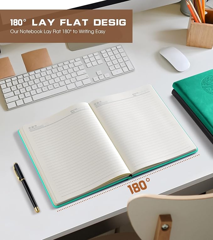 Lined Journal Notebook for Women Men,256 Pages B5 Large Hardcover Leather Journals for Writing,Travel,Business,Work & School,College Ruled Notebooks for Note Taking,Diary Notepad 7.8"×10.2"