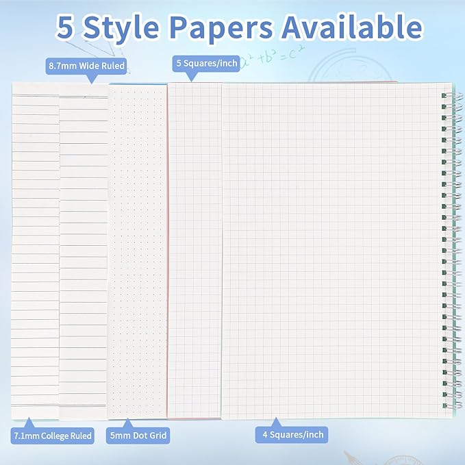 Spiral Notebook, College Ruled Notebook Journal, 4 Pack A5 Lined Paper Journal Notebook, Subject Notebook for School, Work, Notes, 560 Pages, 24pcs Index Tabs, Assorted Pastel Notebook, 5.5" x 8.5"