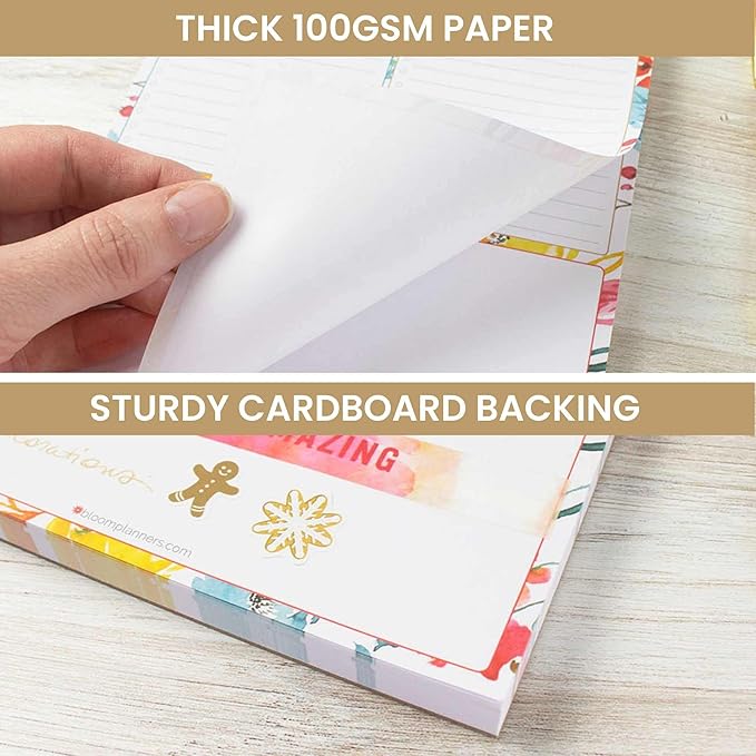 bloom daily planners Teacher To-Do List Planning Pad - Teacher Appreciation Gift | Daily and Weekly Organizer - 80 Sheets Tear-Off Notepad for Classroom or Home School (6” x 9”) - Happy Blooms