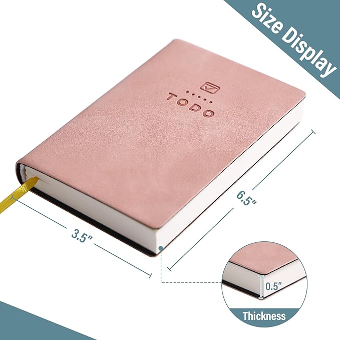 Tiita to Do List Notebook 98 Pages Daily to Do List Notepad for Work Pocket to Do List Undated Daily Planner 4.2"x 2.8" Small Checklist Notebook Pink